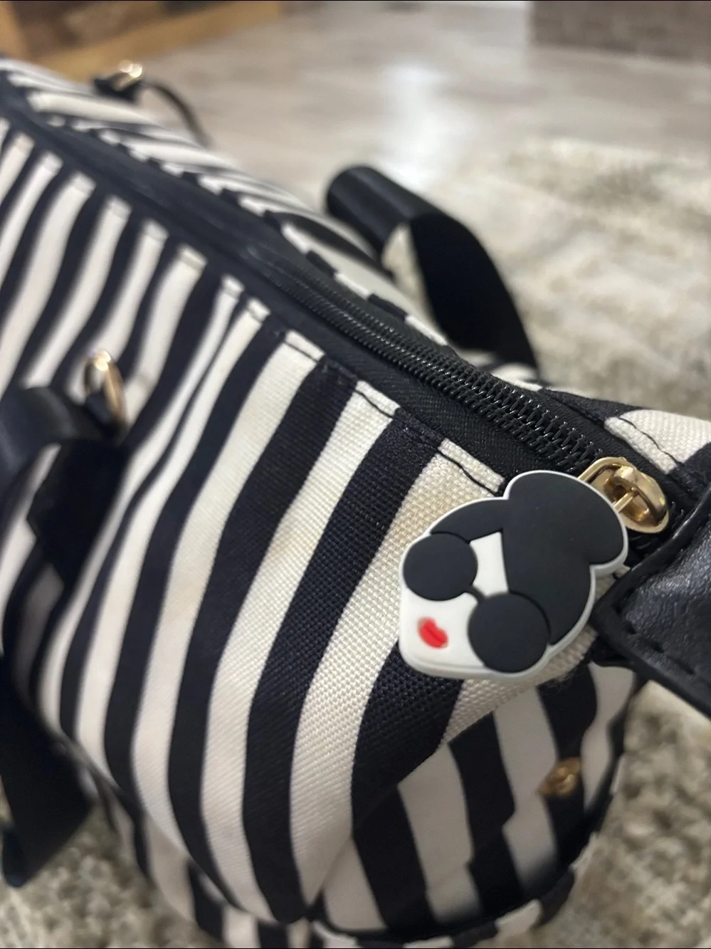 Alice + Olivia By Stacey Bendet  Positano Striped Travel Duffle Weekend Bag NWOT